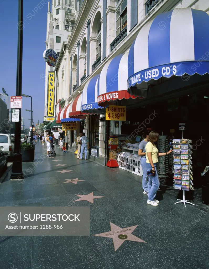 Stars along the Hollywood Walk of Fame, Hollywood, Los Angeles, California, USA