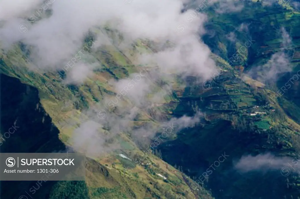 Aerial view of a landscape, Banos, Ecuador