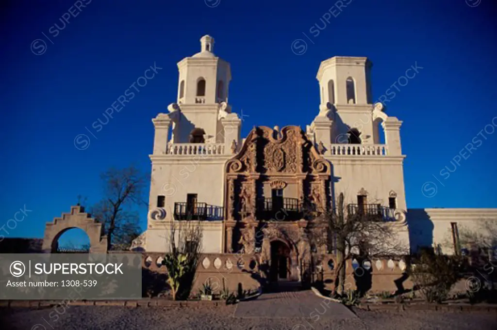 Facade of a church, Mission San Xavier del Bac, Tucson, Arizona, USA