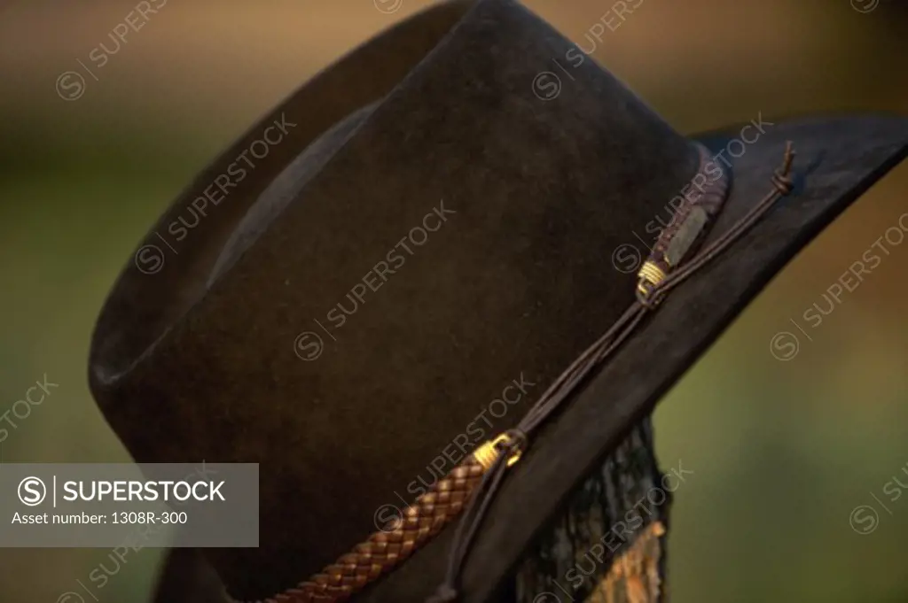 Close-up of a cowboy hat