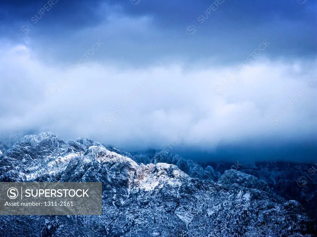 Snowcapped mountain, Sandia Peak, Albuquerque, New Mexico, USA