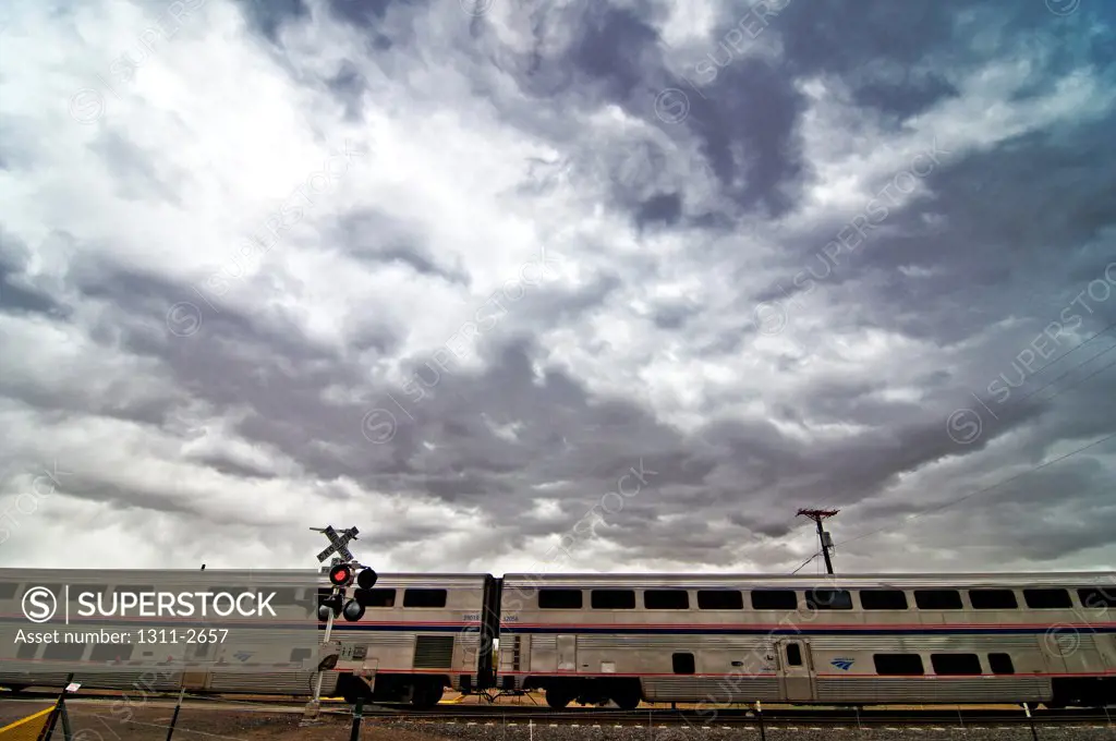 Amtrak's Southwest Chief train, Santo Domingo Pueblo, New Mexico, USA