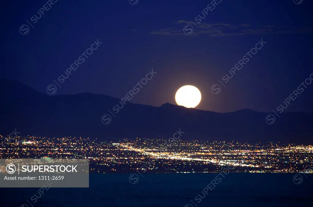 Super Moon over Albuquerque, New Mexico, USA