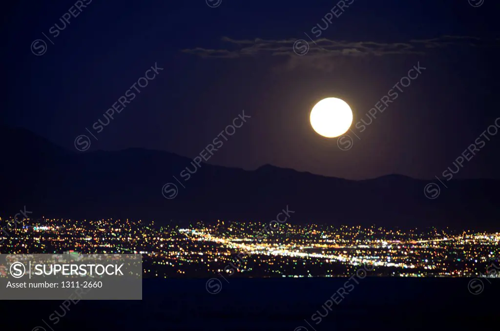 Super Moon over Albuquerque, New Mexico, USA