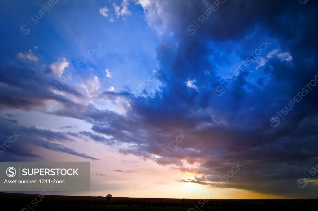 Cloudy sky at sunset, New Mexico, USA