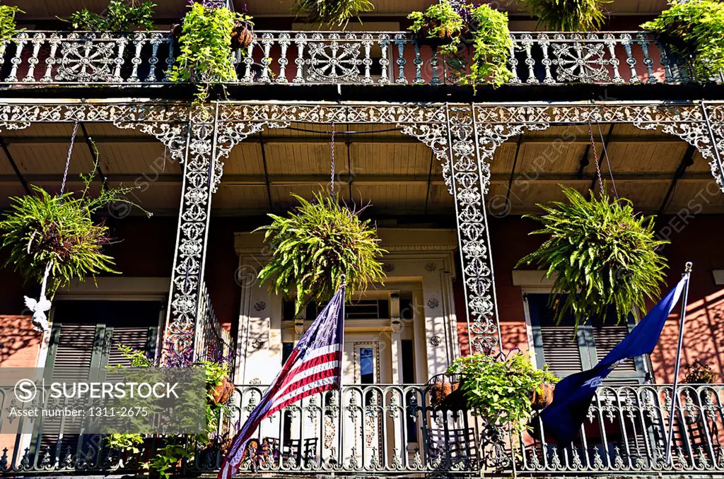 Low angle view of a balcony, French Quarter, New Orleans, Louisiana, USA