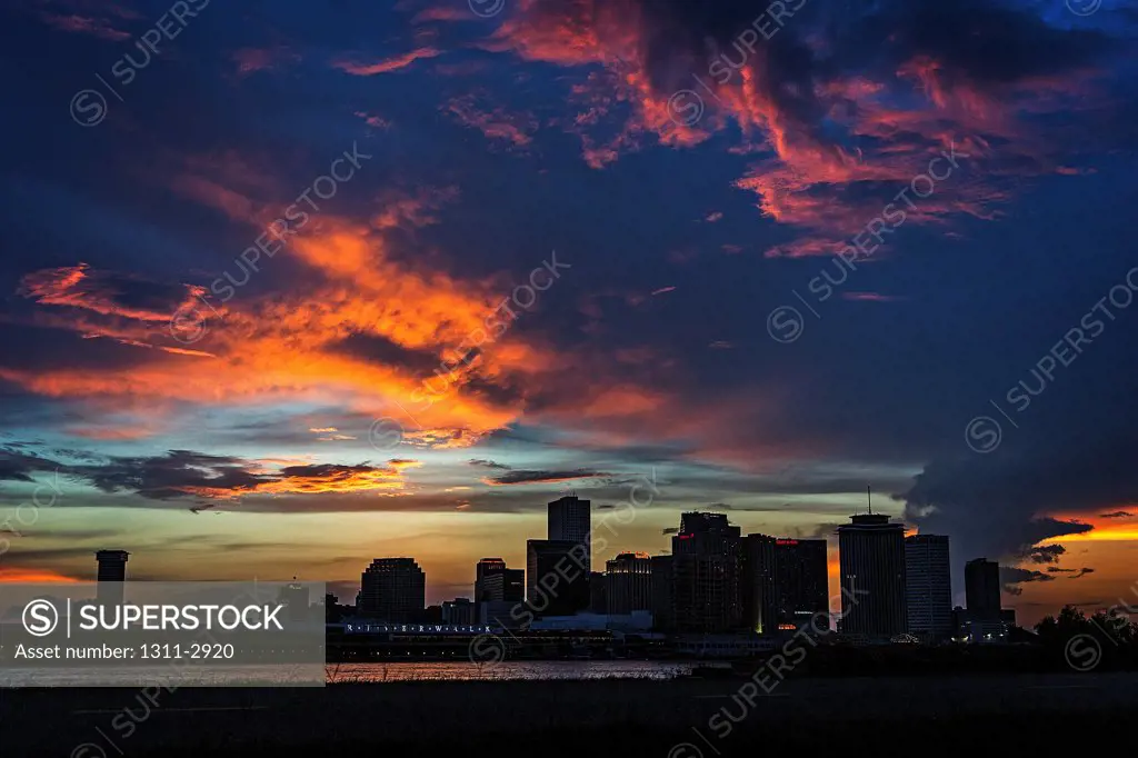 Summer Sunset over New Orleans.