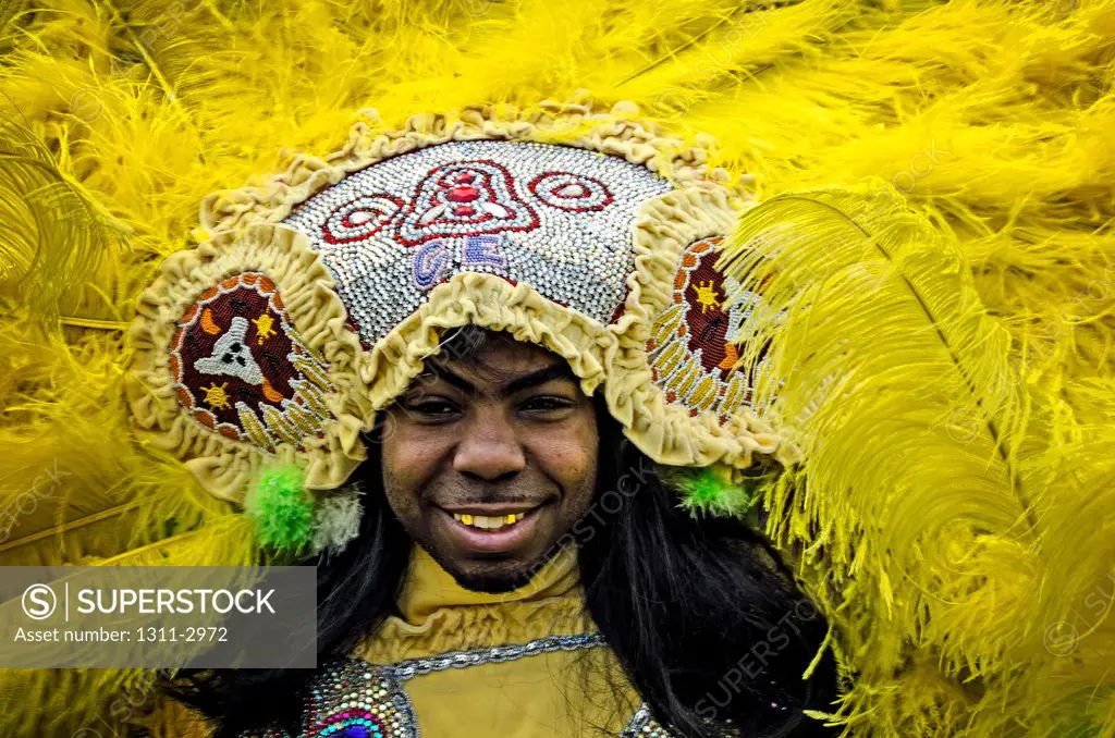 Mardi Gras Indian on Super Sunday for the fesat of S. Joseph.