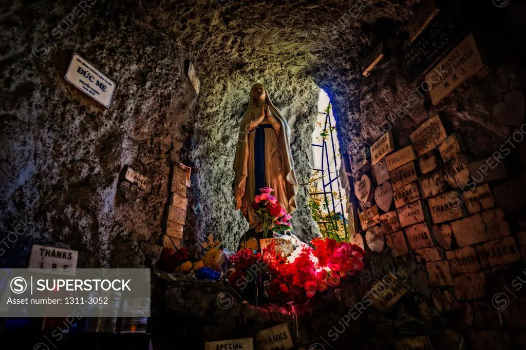 Marian Grotto at the Chruch of Our Lady of Lourdes/St Jude in Treme, New Orleans,.
