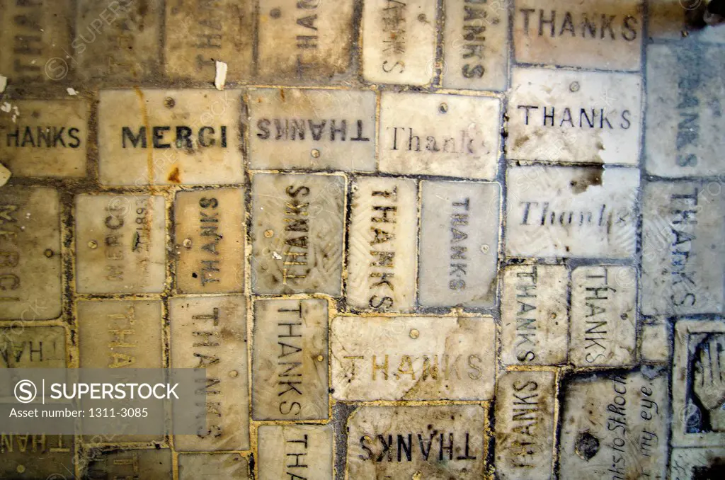 Brciks of thanks at the St. Roch Chapel