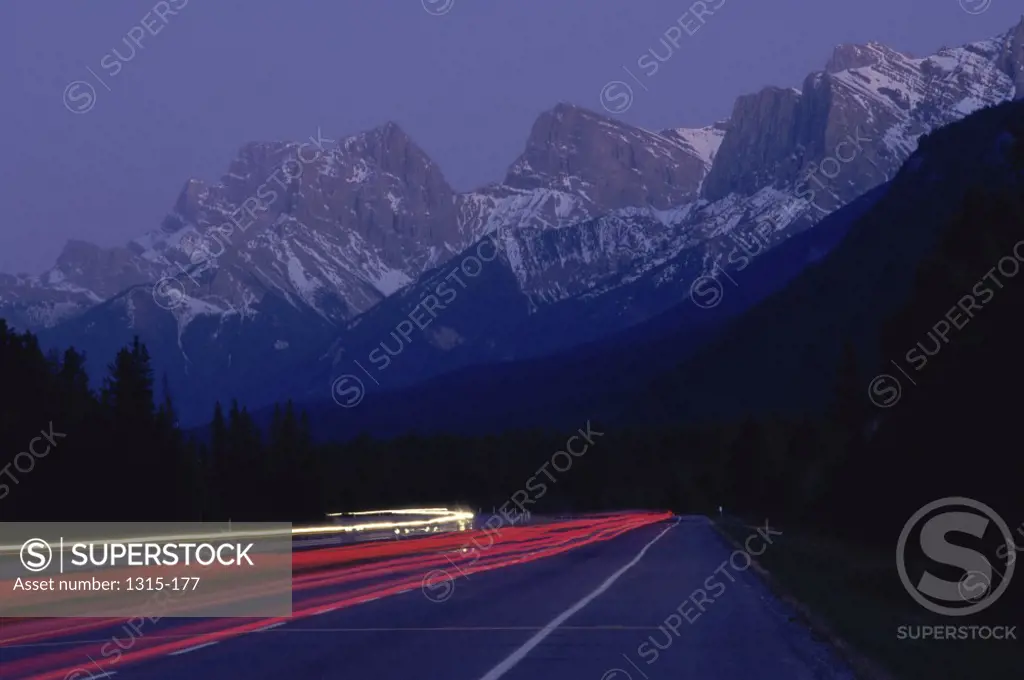 Traffic on the road, Canmore, Alberta, Canada