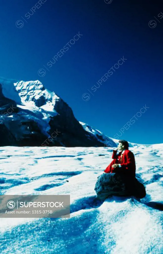Side profile of a businessman thinking, Columbia Icefield, Jasper National Park, Alberta, Canada