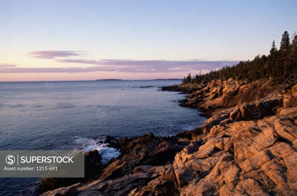Rock formations on the coast, Acadia National Park, Maine, USA