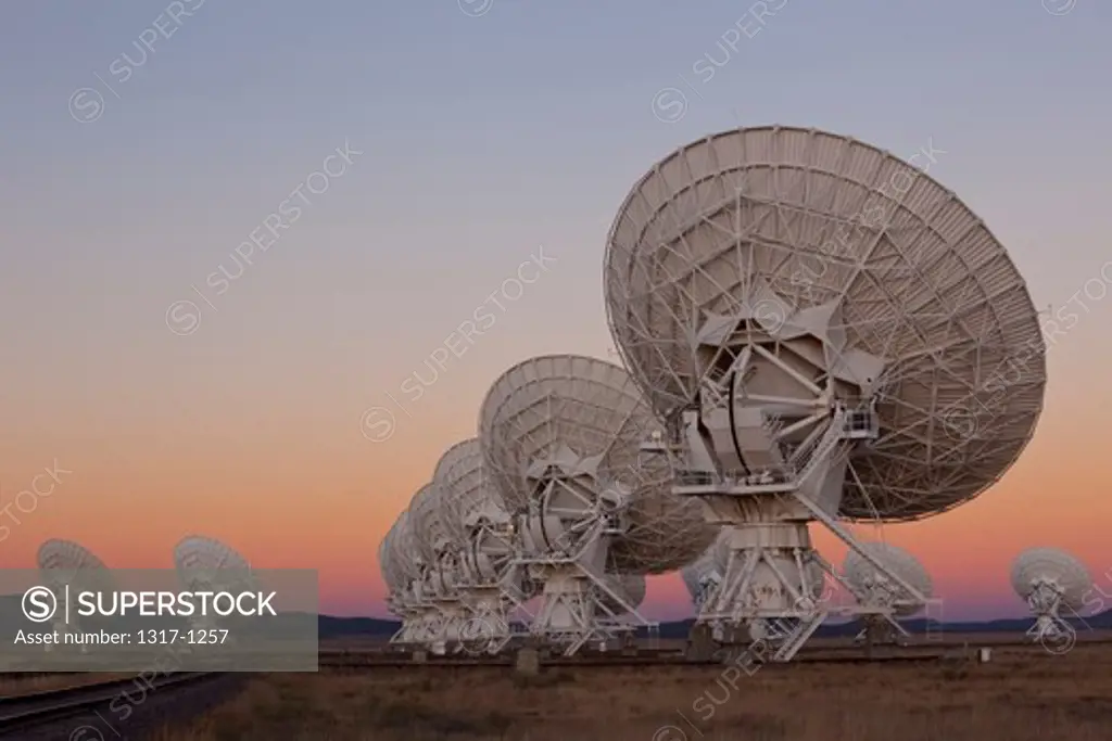 Radio telescope satellite dishes of the Very Large Array, New Mexico, USA