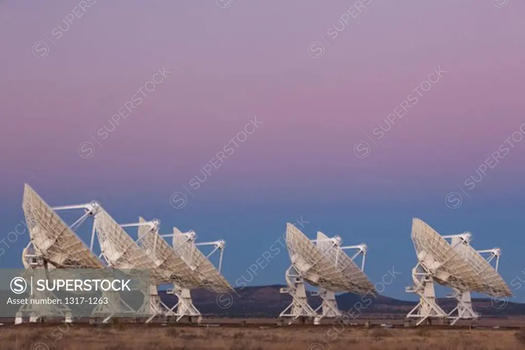 Radio telescope satellite dishes of the Very Large Array, New Mexico, USA