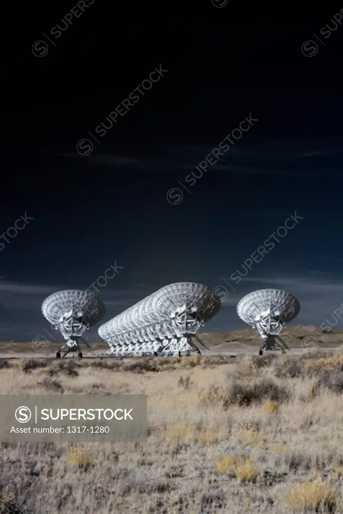 Radio telescope satellite dishes of the Very Large Array, New Mexico, USA