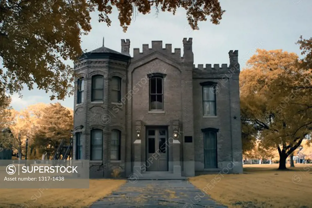 Facade of a former courthouse and jail, Hammond House, Calvert, Texas, USA