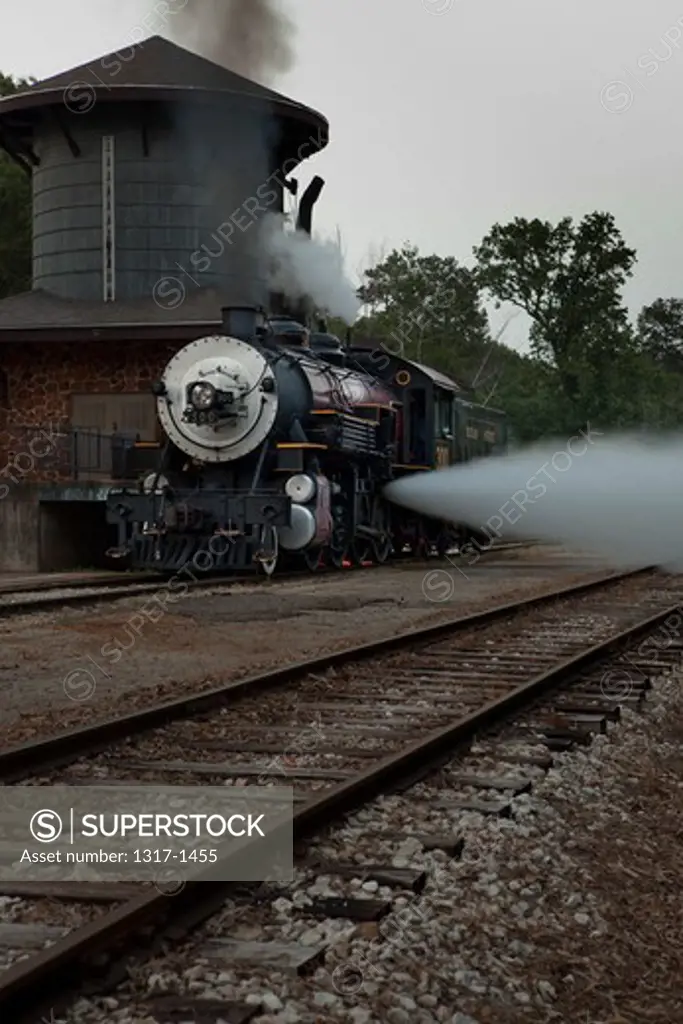 Steam locomotive at Texas State Railroad, Rusk, Texas, USA