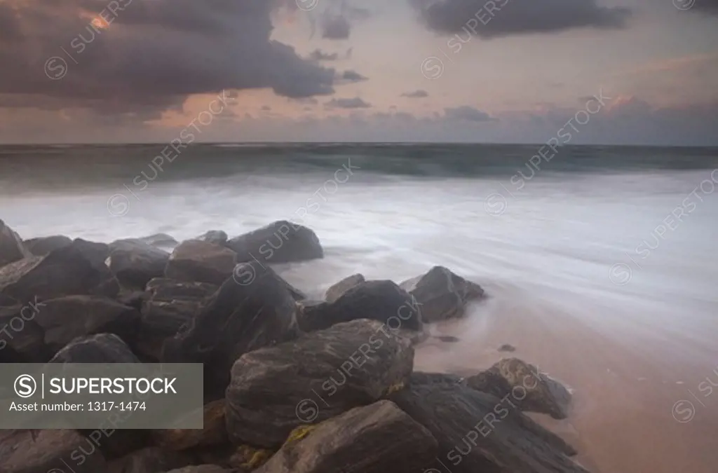 Rock formations on the Boca Raton Beach, Palm Beach County, Florida, USA