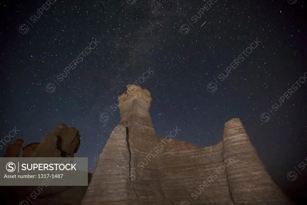 Rock formations at Monument Rocks, Gove County, Kansas, USA