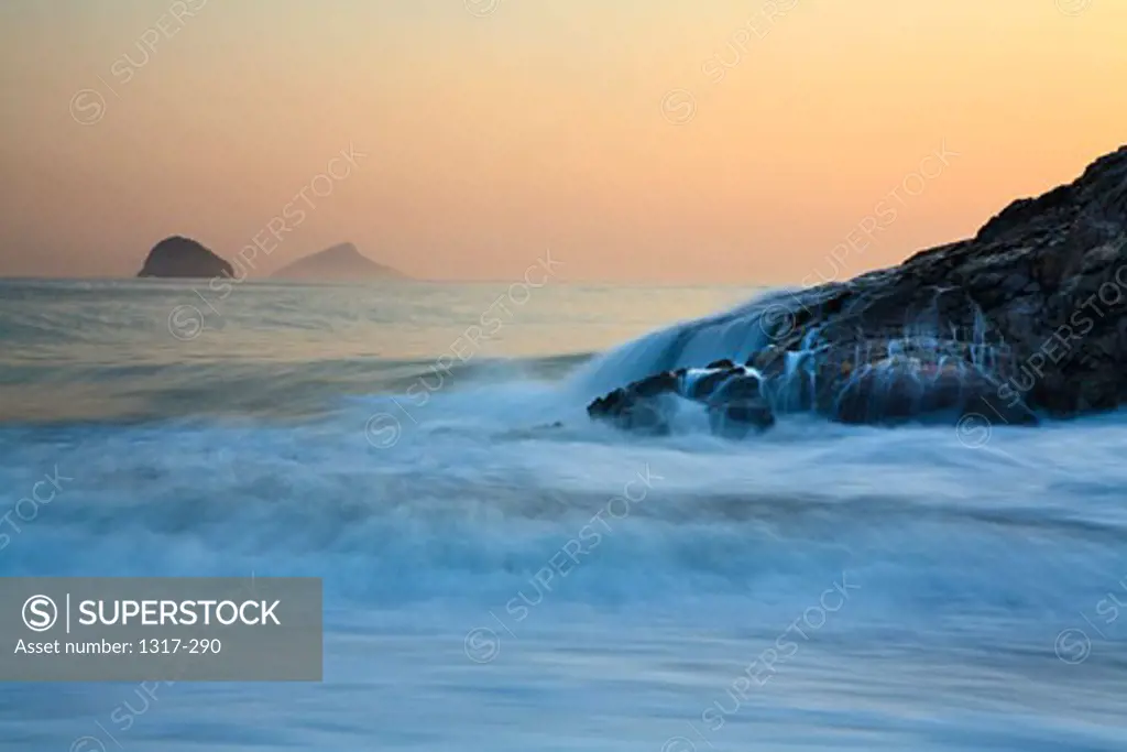 Waves in the sea, Praia de Camburizinho Beach, Sao Sebastiao, Sao Paulo State, Brazil