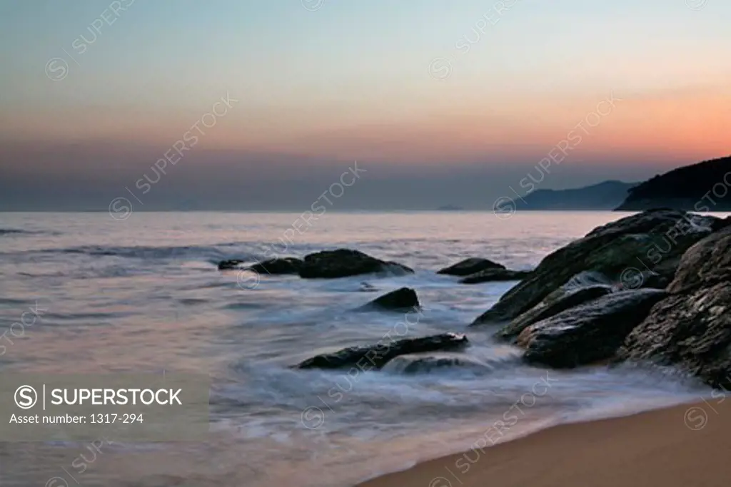 Rocks on the beach, Pedra da Tartaruga Beach, Buzios, Rio De Janeiro, Brazil