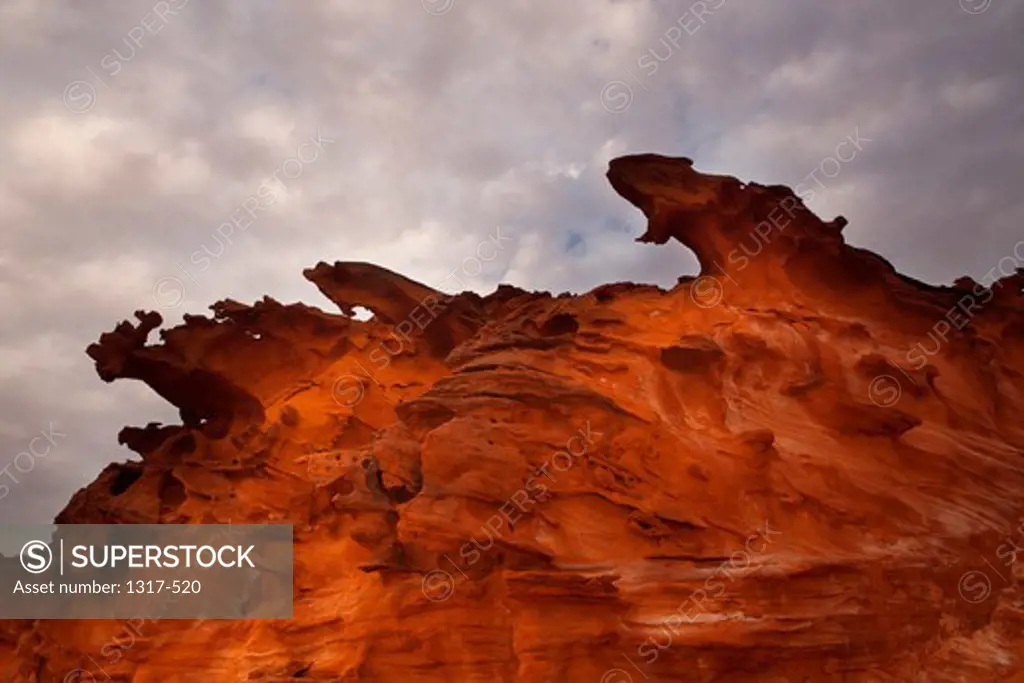 Eroded sandstone rock formations, Nevada, USA
