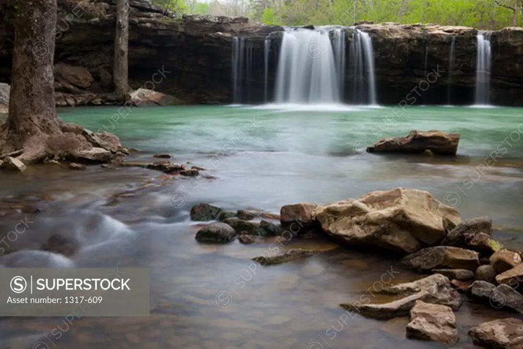 Waterfall in a forest, Ozark National Forest, Ozark Mountains, Arkansas, USA