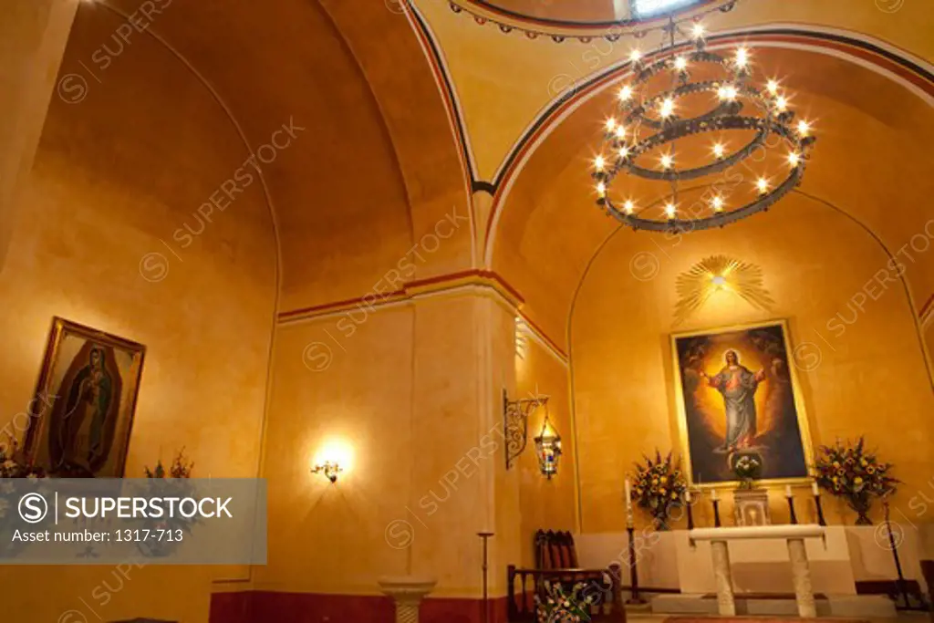 Interiors of a church, Mission Concepcion, San Antonio Missions National Historical Park, San Antonio, Texas, USA