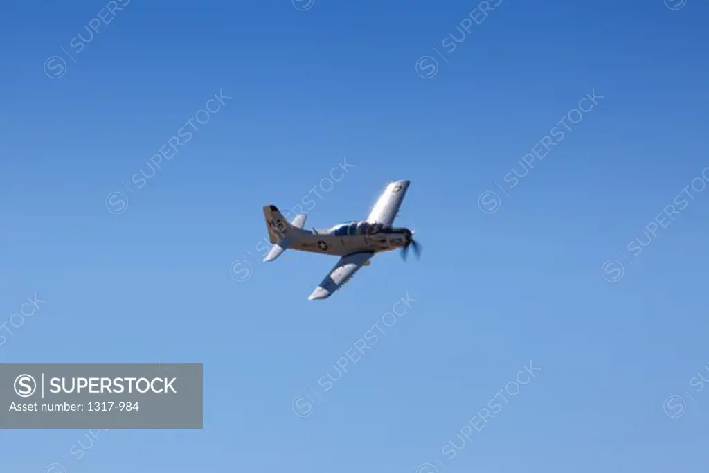 Douglas A-1 Skyraider Jet Fighter in flight, Fort Worth Alliance Airport, Fort Worth, Tarrant County, Texas, USA