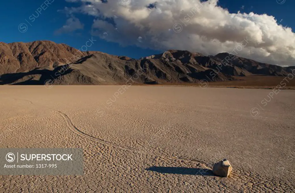 Desert with a mountain range in the background, Cottonwood Mountains, Death Valley National Park, Inyo County, California, USA