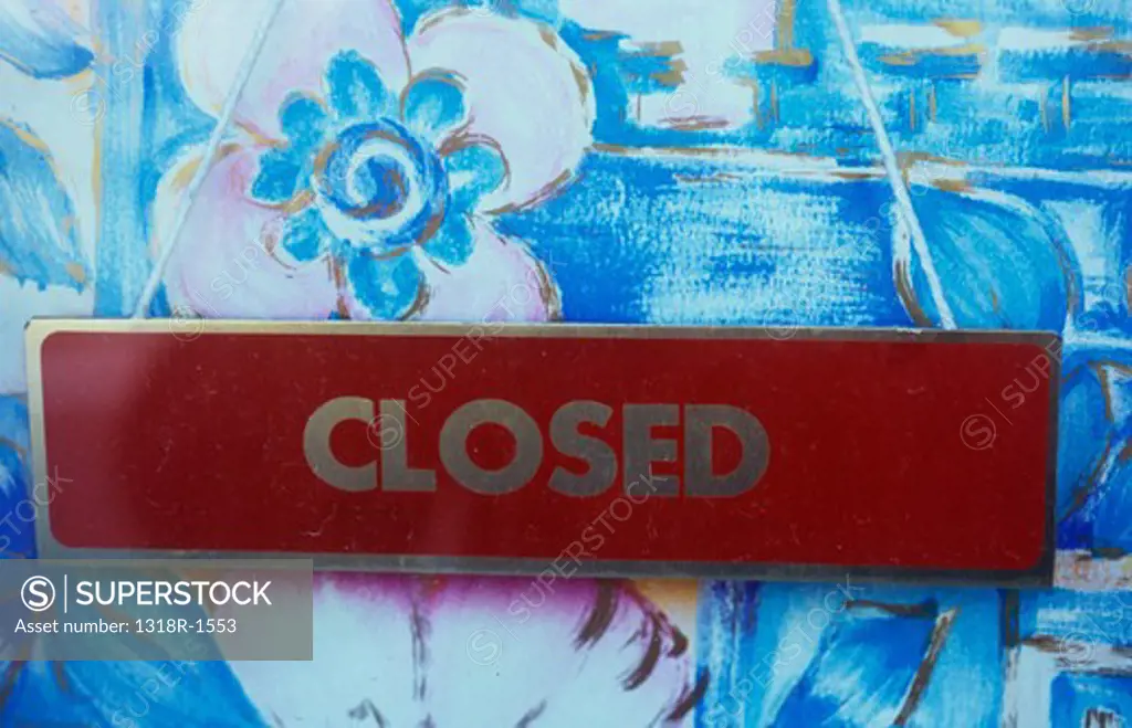 UK, England, Suffolk, Closed sign
