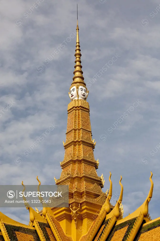 Carving of Buddha on the spire of a palace, Royal Palace, Phnom Penh, Cambodia