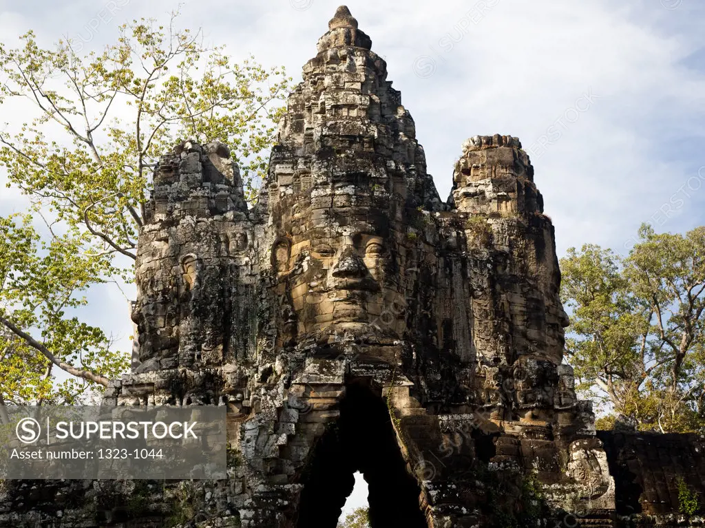 Ruins of a temple, Bayon Temple, Angkor Thom, Siem Reap, Angkor, Cambodia