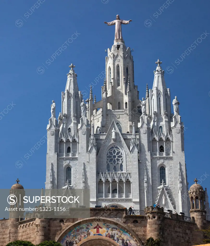 Spain, Barcelona, Tibidabo, Temple Expiatori del Sagrat Cor - The Church of the Sacred Heart