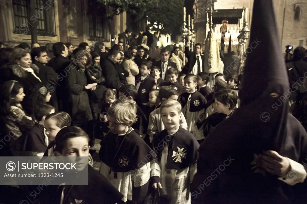 Spain, Seville, Monaquillos, children in procession