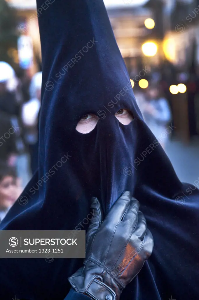 Spain, Seville, Black Nazarene with black gloves