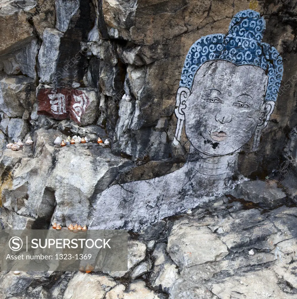 Bhutan, Rock paintings of Buddha