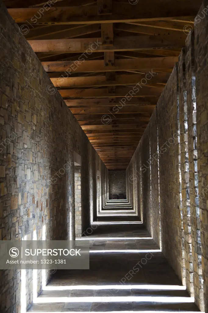 View of a stone corridor, Bhutan