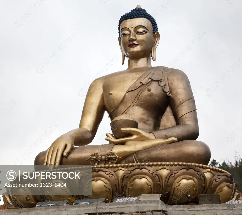 Low angle view of the statue of Big Buddha, Thimphu, Bhutan