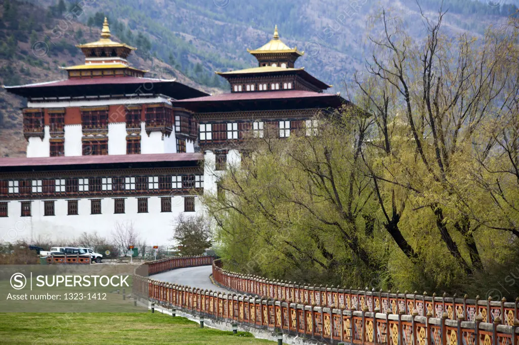 Buddhist monastery in a city, Tashichhodzong, Thimphu, Bhutan