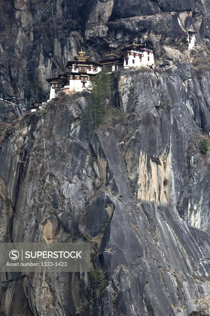 Monastery on a mountain, Taktsang Monastery, Paro Valley, Paro District, Bhutan