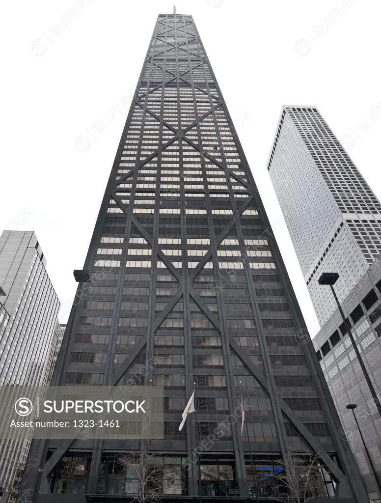 Low angle view of skyscrapers, Hancock Building, Chicago, Cook County, Illinois, USA