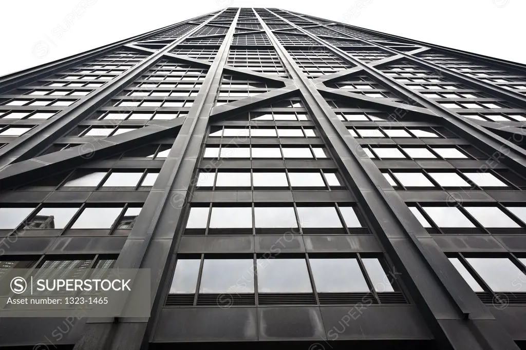 Low angle view of a skyscraper, Hancock Building, Chicago, Cook County, Illinois, USA