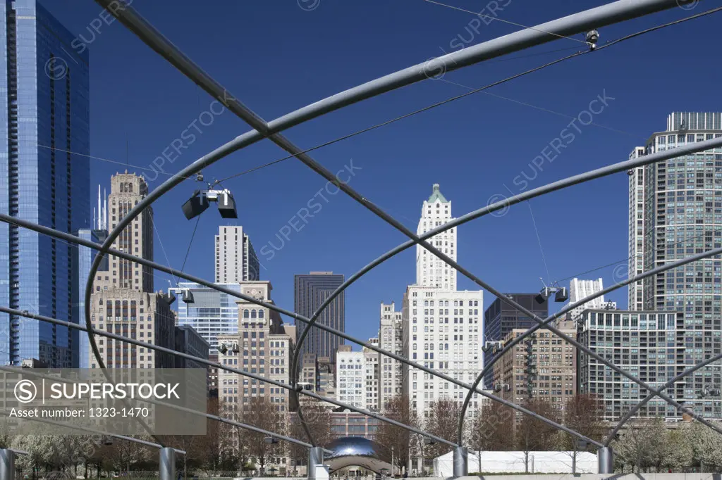 USA, Illinois, Chicago with Jay Pritzker Pavilion in foreground
