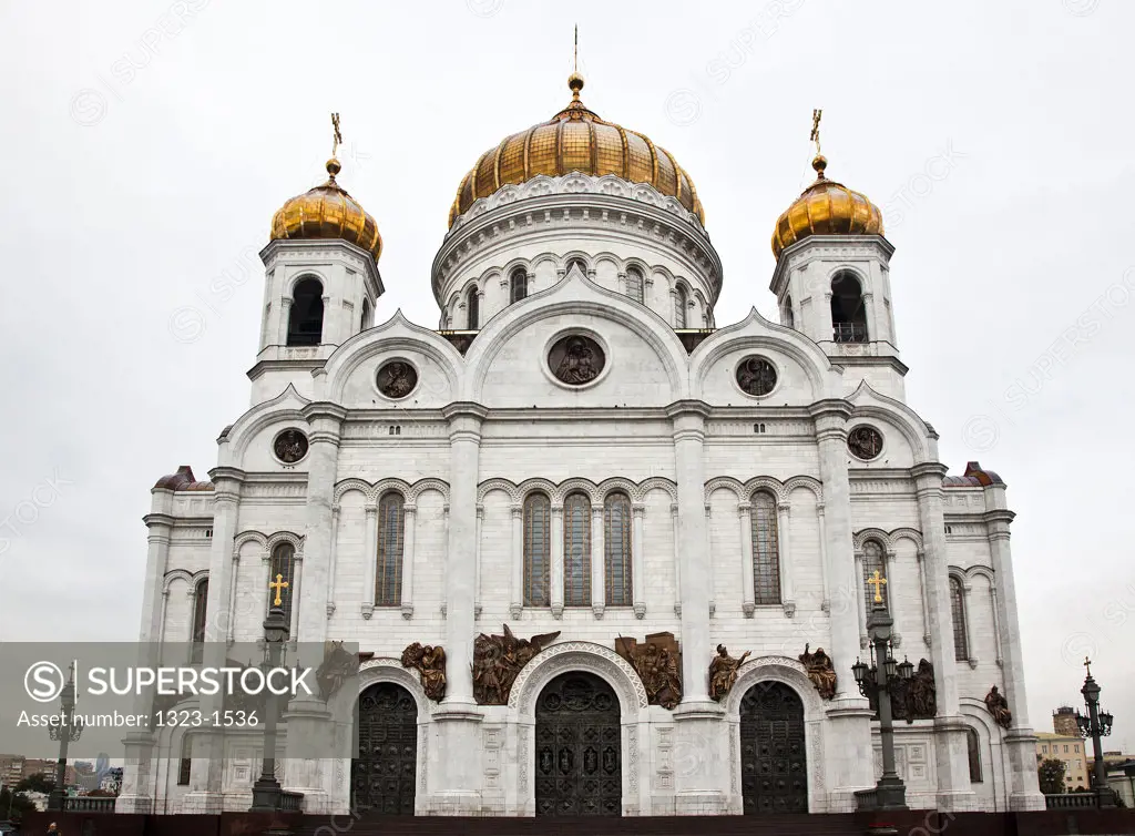 Low angle view of a church, Cathedral of Christ The Saviour, Moscow, Russia