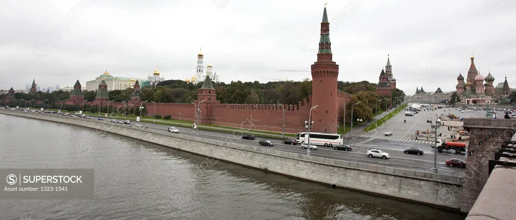 Buildings at the waterfront, Moscva River, Kremlin, Moscow, Russia