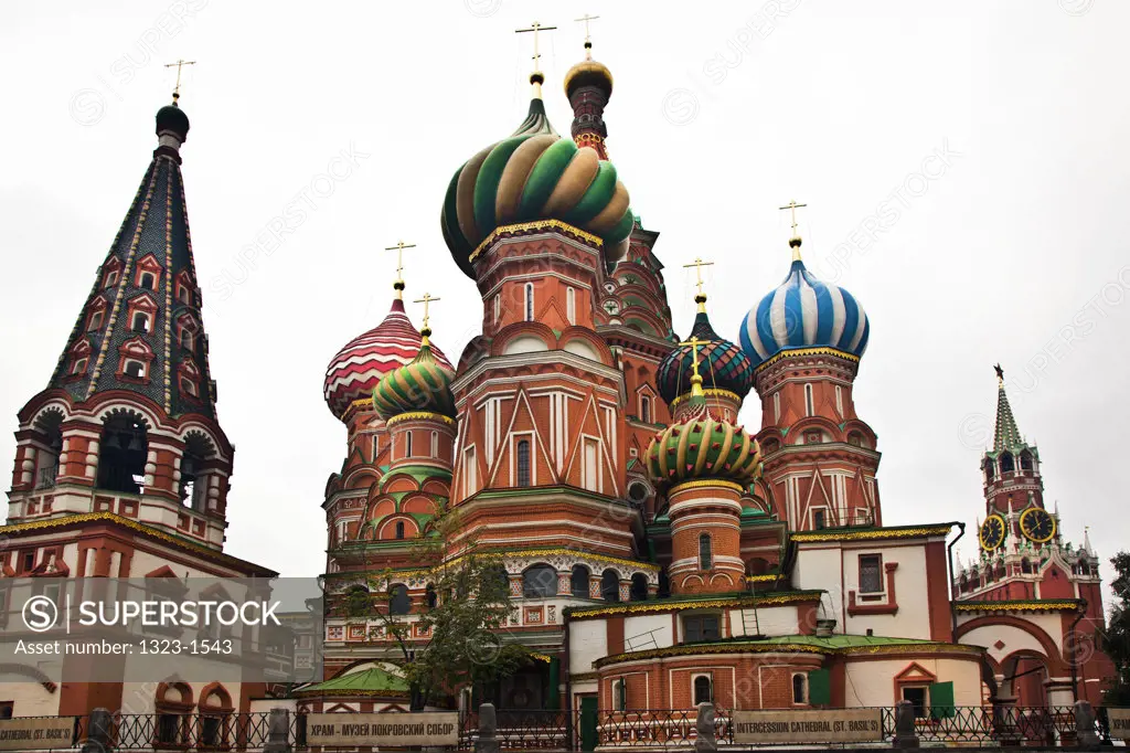 Low angle view of a cathedral, St. Basil's Cathedral, Red Square, Moscow, Russia