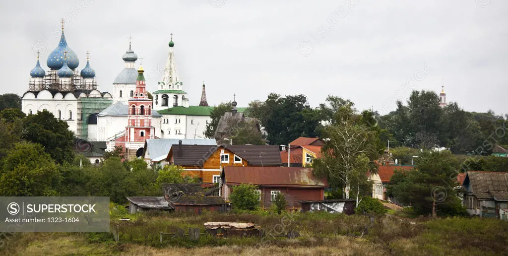 Kremlin and church in a city, Suzdal, Russia
