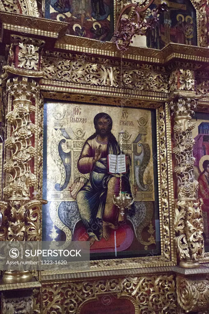 Painting of a Saint in a trinity church, Monastery of St Ipaty, Kostroma, Russia